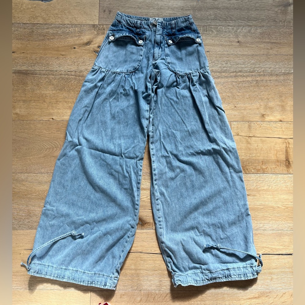 Cute Free People Jeans with Ties on the Pants - Free People